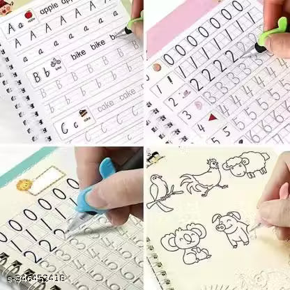 Kids Practice book Set of 4-Draw,Number,Math,Alphabet